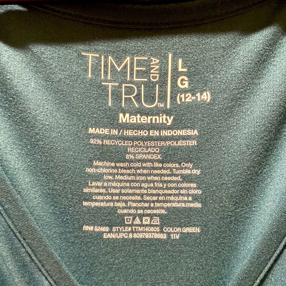 Time And True Women’s Green Maternity LongSleeve Shirt - Picture 3 of 5